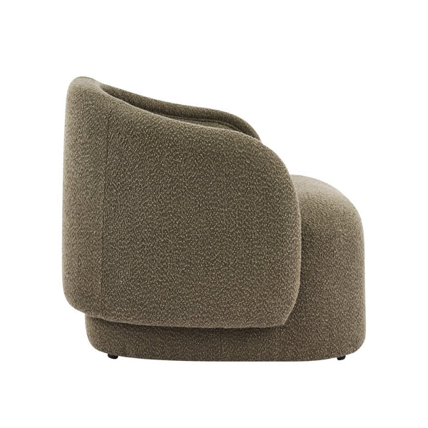 English Elm Amanda Sculptural Boucle Accent Chair Plush Cream Upholstery for Modern Living Spaces Green N767P381615G