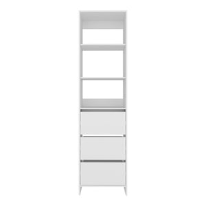 English Elm Maplewood Slim Vertical Closet Cabinet for Small Spaces with Upper Enclosed Storage B092S00302