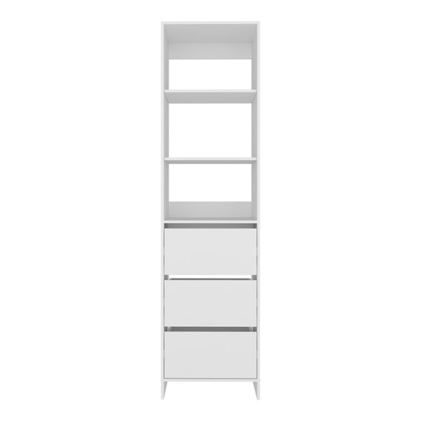 English Elm Maplewood Slim Vertical Closet Cabinet for Small Spaces with Upper Enclosed Storage B092S00302