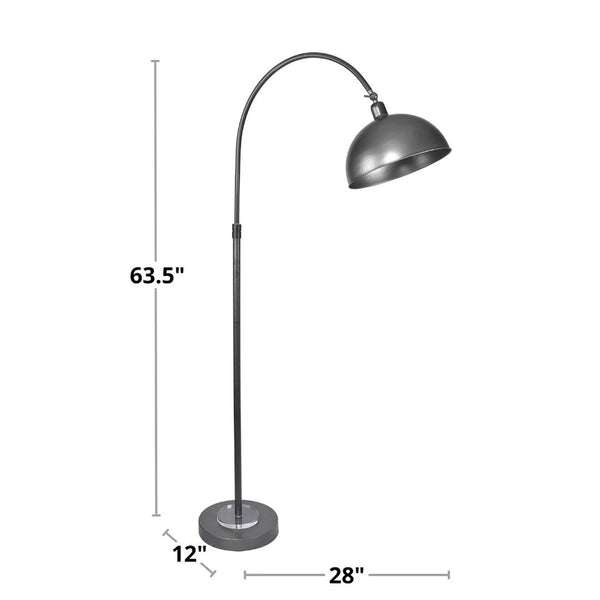 English Elm Metal Arc Floor Lamp with Polished Nickel Finish and K9 Crystal Accents for Living Rooms B202P471644