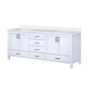 English Elm White Double Bath Vanity 80 in W x 22 in D with White Quartz Top, Solid Wood, Soft-Close Drawers and Ample Storage B2731P258936