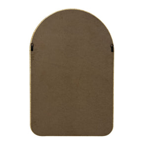 English Elm 39.00x26.00x1.20" Handwoven Rattan Arched Wall Mirror Bohemian Organic Accent B035P437551