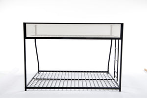 English Elm Adam Twin Over Full Metal Bunk Bed In Black – Safe, Space-Saving Design With Easy Climb Ladder & Guardrails B083P170085
