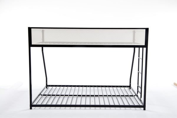 English Elm Adam Twin Over Full Metal Bunk Bed In Black – Safe, Space-Saving Design With Easy Climb Ladder & Guardrails B083P170085