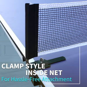 English Elm 9ft Regulation Foldable Ping Pong Table Steel Frame with Net Paddles and Balls Included W1408P164346