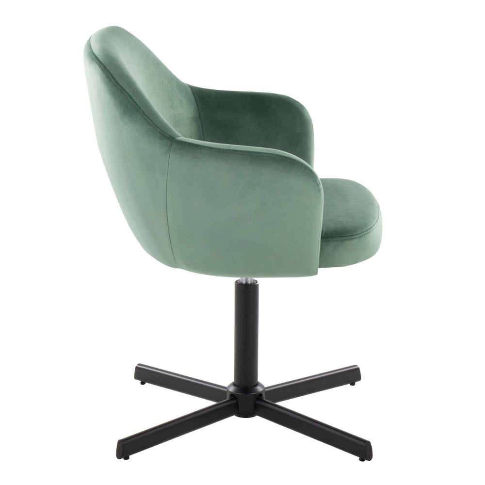 English Elm Swivel Accent Chair Silver Velvet Seat Gold X Pedestal Base Glam Living Room Black+Green B202P471328