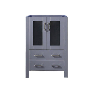English Elm Dark Grey Wood Bath Vanity 24" Compatible Top, Soft-Close Drawers, Full Storage, Fully Assembled B2731P260410