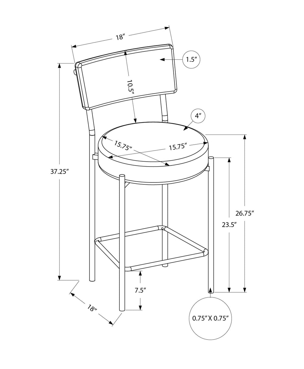 English Elm Barstool, Set Of 2 Contemporary Counter Height Stools In Grey Fabric With Black Metal Legs B2710P287020
