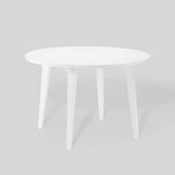 45" Simple Round Japandi Dining Table White KOCD6EWHVS Walker Edison