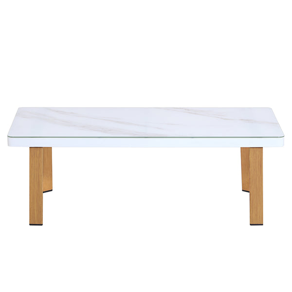 English Elm Vine 4-Piece Conversation Set Cream — Waterproof Aluminum & UV-Resistant Cushions, Marble Table Elegance B365S00106