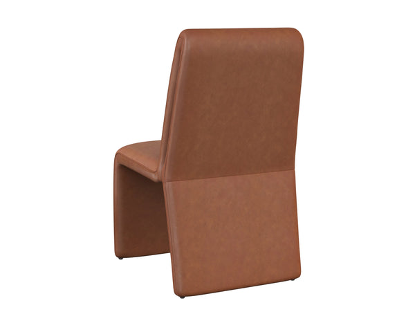Sunpan Cascata Dining Chair - Modern Elegance with Intriguing Silhouette for Your Stylish Dining Space Marseille Camel Leather