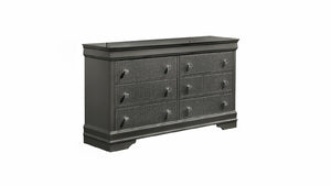 English Elm Blaze Modern 6-Drawer Dresser In Metallic Gray - Chic Storage Solution For Stylish Bedrooms G150108706