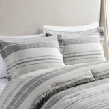 Madison Park Rhodes Farm House 4 Piece Stripe Comforter Set with Throw Pillow MP10-8372 Grey/Multi