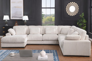 English Elm Elodie Corduroy Modular Sectional Sofa with Left Chaise for Spacious Living Rooms B2749S00262