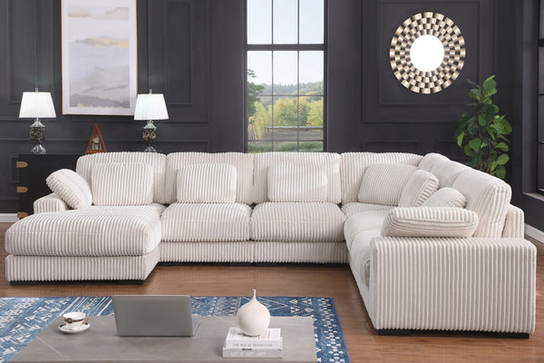 English Elm Elodie Corduroy Modular Sectional Sofa with Left Chaise for Spacious Living Rooms B2749S00262