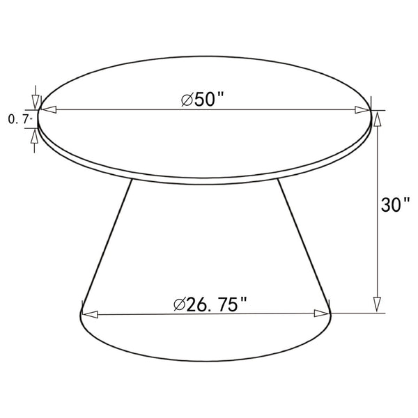 English Elm Earline Round Marble Dining Table with Sculptural Brushed Gold Pedestal Base B062S01396