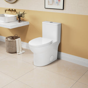 English Elm 1.1/1.6 Gpf Skirted One-piece Elongated Ceramic Toilet with Soft-close Seat Ada Comfort B2724P248739