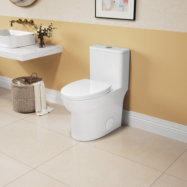 English Elm 1.1/1.6 Gpf Skirted One-piece Elongated Ceramic Toilet with Soft-close Seat Ada Comfort B2724P248739
