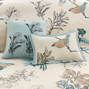 English Elm 7 Madison Park Quincy Cotton Twill Comforter Set Khaki Cal King – 7pc Leaf & Bird Print, OEKO‑TEX Certified Cottage Luxe B03597226