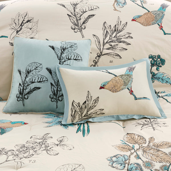 English Elm 7 Madison Park Quincy Cotton Twill Comforter Set Khaki Cal King – 7pc Leaf & Bird Print, OEKO‑TEX Certified Cottage Luxe B03597226