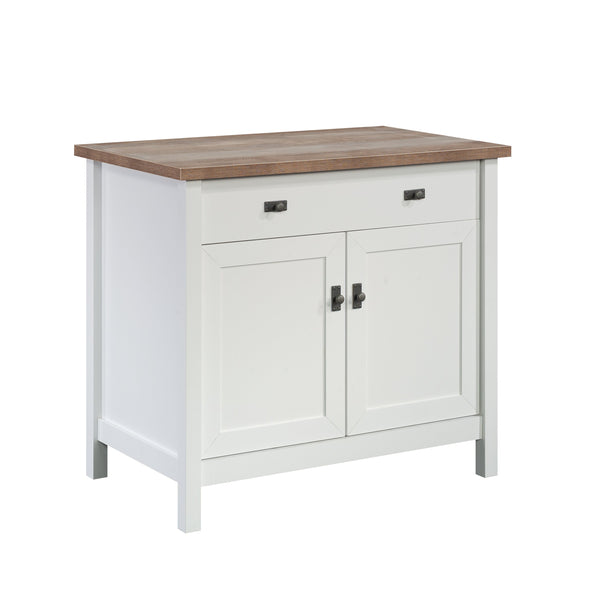 English Elm Library Base - Compact White Storage Solution With Adjustable Shelf For Home Or Office Organization B356P402682