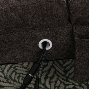 English Elm Linen Ergonomic Massage Chaise Lounge with Remote Control, 140° Recline, Foam Cushion Comfort and Sturdy Frame Dark Gray W39539626