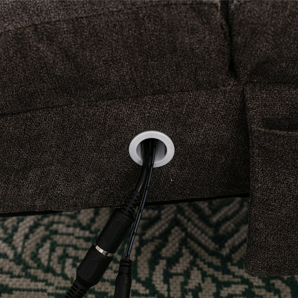 English Elm Linen Ergonomic Massage Chaise Lounge with Remote Control, 140° Recline, Foam Cushion Comfort and Sturdy Frame Dark Gray W39539626