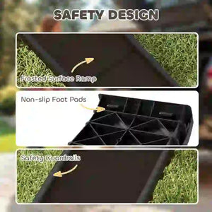 English Elm Pet Foldable Dog Car Ramp with Traction Surface and Guardrails for Suvs and High Beds T3971P455761