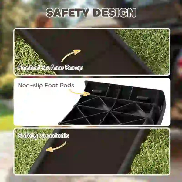 English Elm Pet Foldable Dog Car Ramp with Traction Surface and Guardrails for Suvs and High Beds T3971P455761