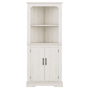 English Elm Tall Corner Cabinet Wood Grain Beige - Tall 69.3" Storage Tower with Doors, Shelves & Space-Saving Design W1580P257486