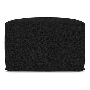 English Elm Chantal Boucle Square Pouf Handcrafted Cotton Accent Footrest for Modern Living Rooms Black B136P427582
