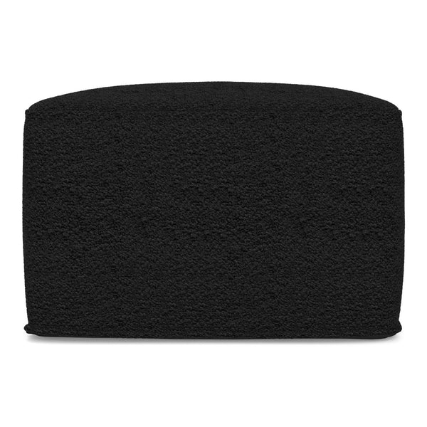 English Elm Chantal Boucle Square Pouf Handcrafted Cotton Accent Footrest for Modern Living Rooms Black B136P427582