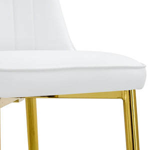English Elm Table and Chair Set Marble Glass Top Gold Legs Pu Leather Seats Modern Dining Black,White+Gold W1151S04651