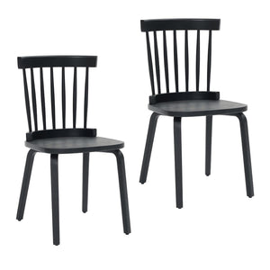 English Elm Windsor Dining Chairs Set Of 2, Ergonomic Spindle Back Wood Chairs For Farmhouse Or Modern Spaces W2069P293304-GIGA