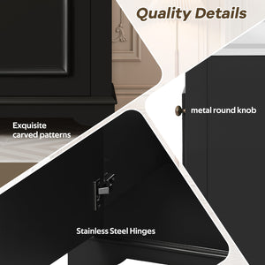 English Elm 20-inch Bathroom Vanity with Ceramic Sink, Modern Freestanding Single Vanity with Soft-Close Doors and Adjustable Shelf for Ample Organized Storage Black N710P317678B