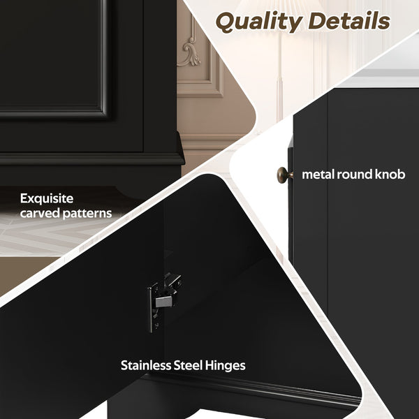 English Elm 20-inch Bathroom Vanity with Ceramic Sink, Modern Freestanding Single Vanity with Soft-Close Doors and Adjustable Shelf for Ample Organized Storage Black N710P317678B