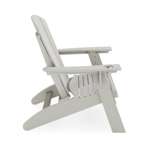 English Elm Adirondack Hdpe Poly Lumber Chair with Cup Holder for Patio Garden Poolside Dark Gray B195P198767