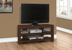 English Elm Tv 42 Inch Cherry TV Stand Console with Center Pedestal, Open Shelves for Gaming & Storage, Modern B2710P219070