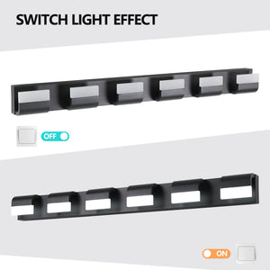 English Elm Modern 6-Light Led Bathroom Vanity Lighting Fixture With Black Iron Accents For Stylish Grooming W2312P374897