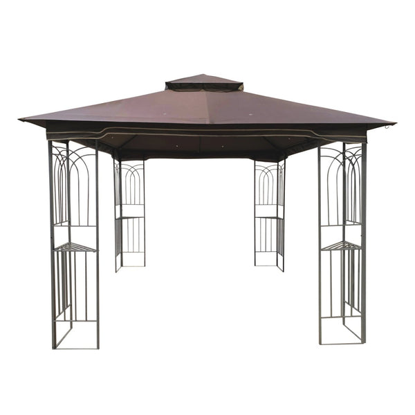 English Elm Same 10x10 Outdoor Gazebo with Vented Dual Roof Mesh Walls Steel Frame Patio W419P461620