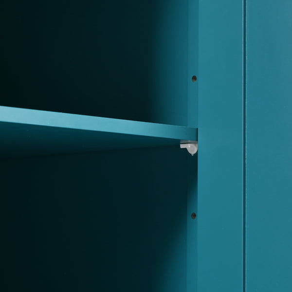 English Elm K&K Convertible 55.7" Folding Kitchen Island Cart with Power Outlet, Spice Rack, 5 Wheels, Multi-Use Green N707P186617E