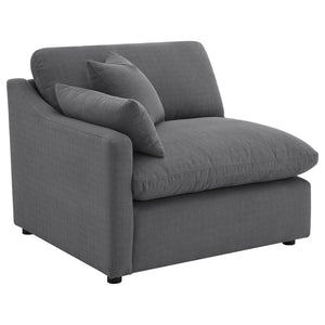 English Elm Charcoal Six Piece Modular Sectional with Feather Blend Cushions for Spacious Living Rooms B062S01831