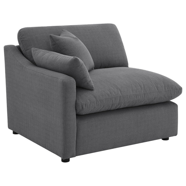 English Elm Charcoal Six Piece Modular Sectional with Feather Blend Cushions for Spacious Living Rooms B062S01831