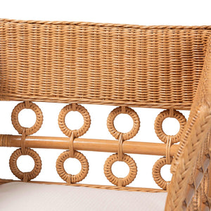 English Elm Bohemian Natural Rattan Accent Chair with Braided Arms for Eclectic Living Rooms B2750P467825