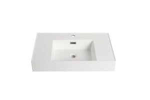 English Elm 30 Resin Gel-Coated Bathroom Basin Vanity Top, 30" White Durable Scratch-Resistant Modern Design W1972P186772