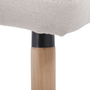 English Elm Dining/accent Chair Solid Wood Tapered Legs Cream Upholstery Mid-century Modern Seating B202P471340