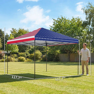 English Elm Pop up Canopy Tent with Steel Frame Upf30 Oxford Roof for Outdoor Events and Tailgates Colorful T3971P466967