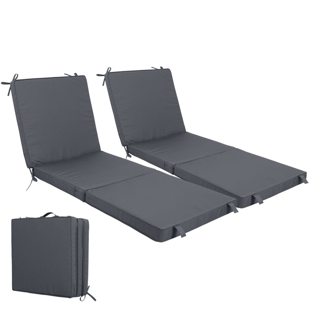 English Elm Outdoor Chaise Lounge Replacement Cushions Tri Fold Memory Foam Water Resistant Patio Set Gray W419P460571