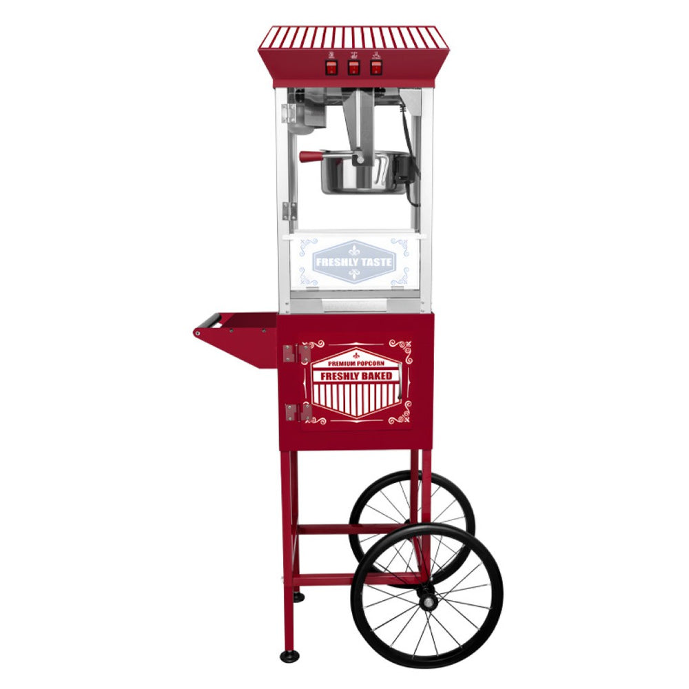 English Elm Xh-p831-p Vintage Carnival Popcorn Cart with 12oz Kettle and Tempered Glass Panels W2841P425823