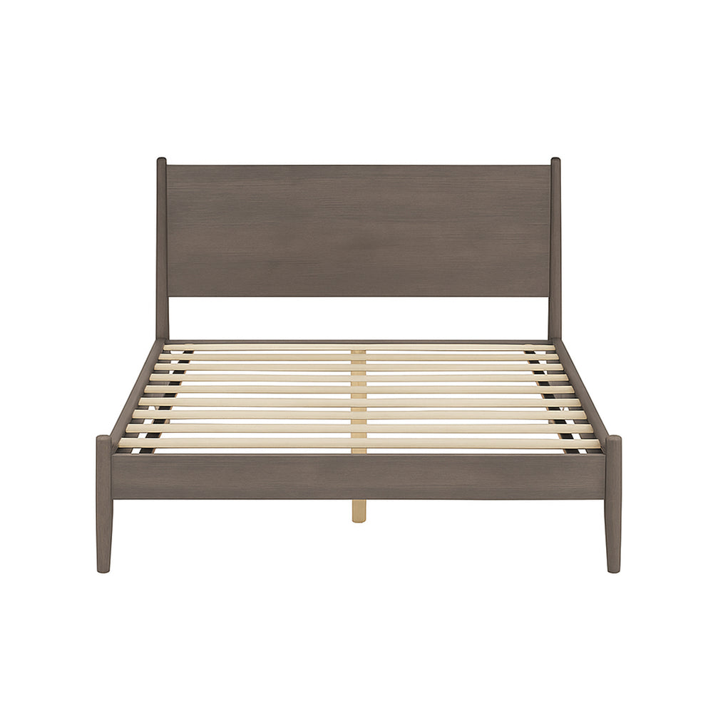 English Elm Mid-Century Modern Queen Size Wooden Platform Bed In Gray - Timeless Style Meets Ultimate Comfort B016S00030